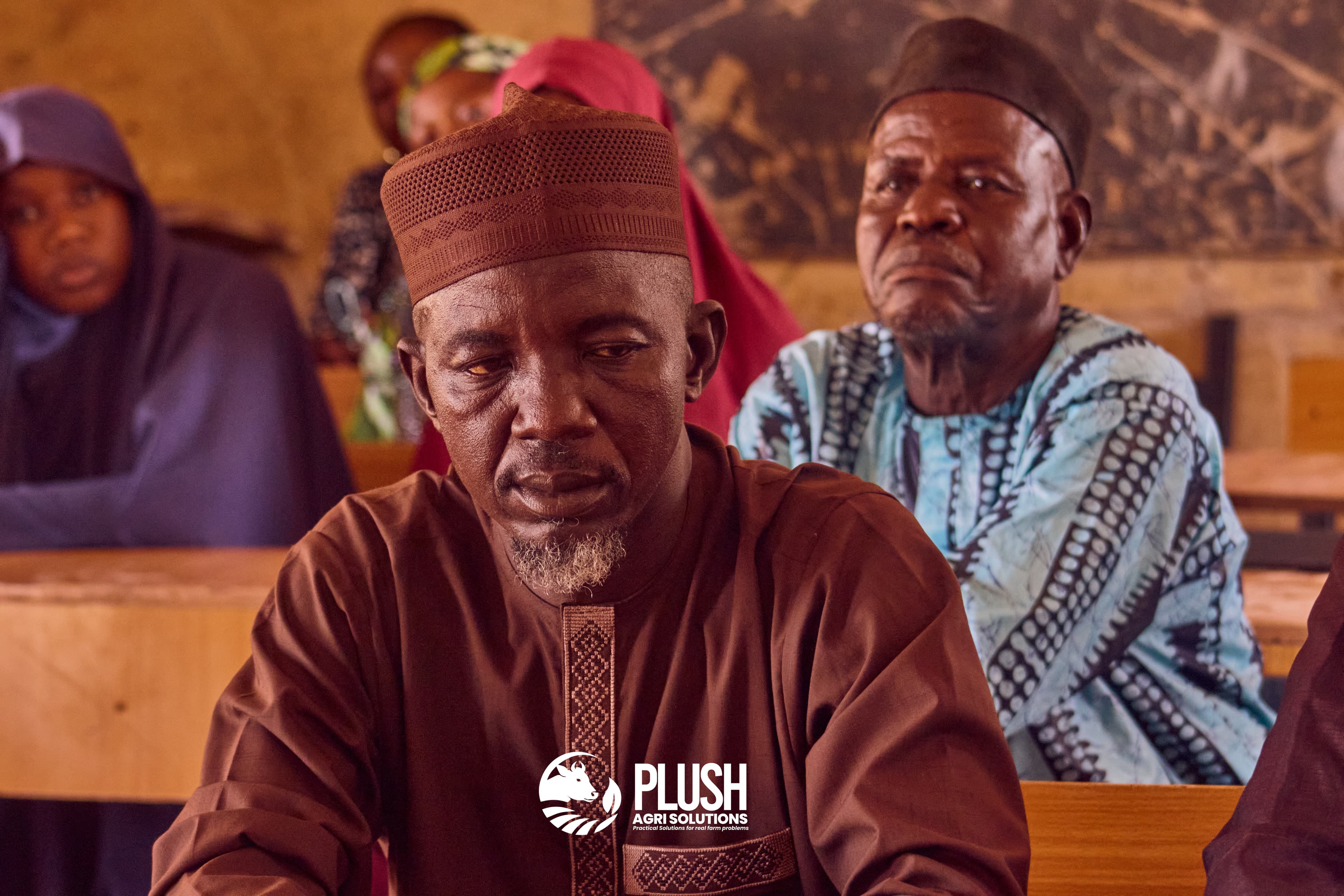 Community members gathered for a Plush Agri Solutions engagement session in Danhonu 1