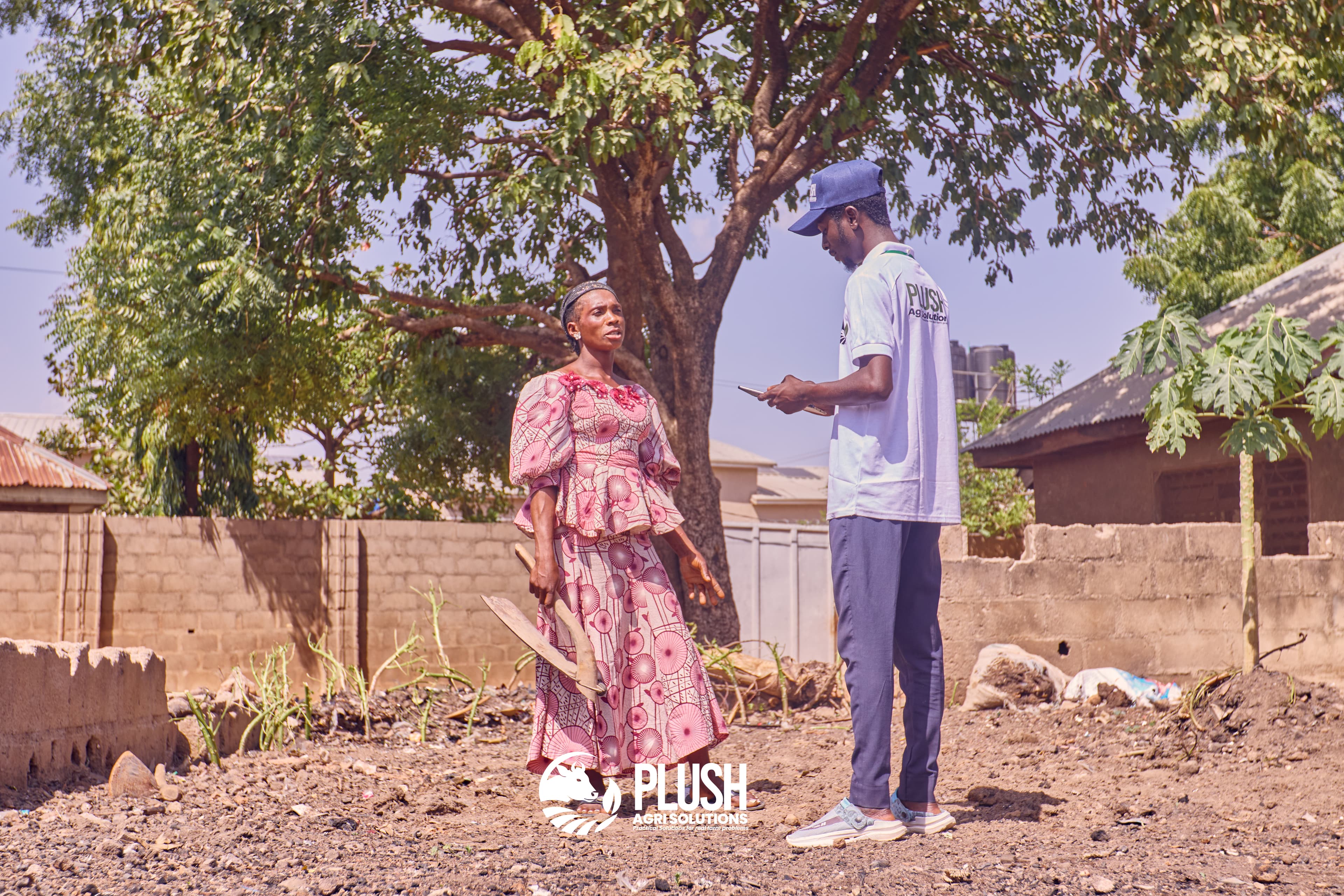 Plush Agri Solutions field officer conducting a farm visit with a livestock farmer in Danhonu 1, Chikun LGA, Kaduna State